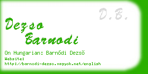 dezso barnodi business card