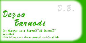 dezso barnodi business card